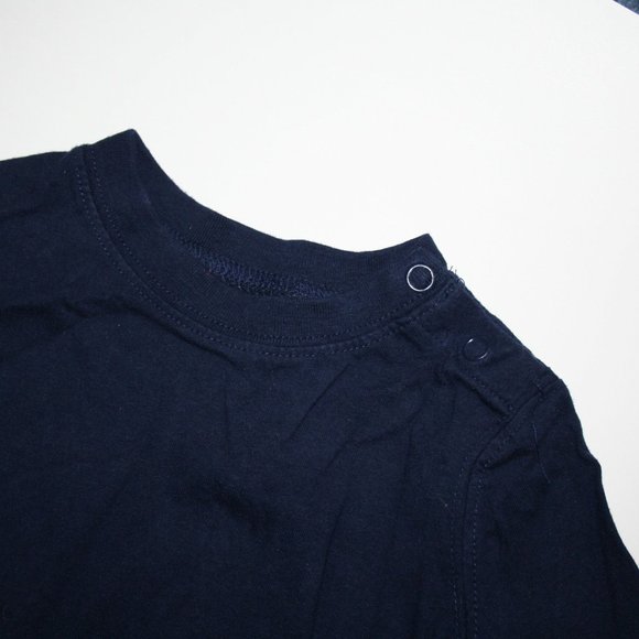 18-24M Boy Cotton Onesie Long Sleeve Navy Blue - Picture 4 of 7